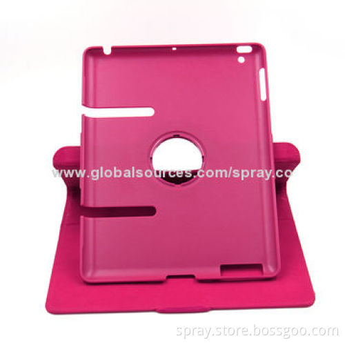360 Degrees Rotating Stand PU Leather Case for iPad 2/3, Various Colors Available